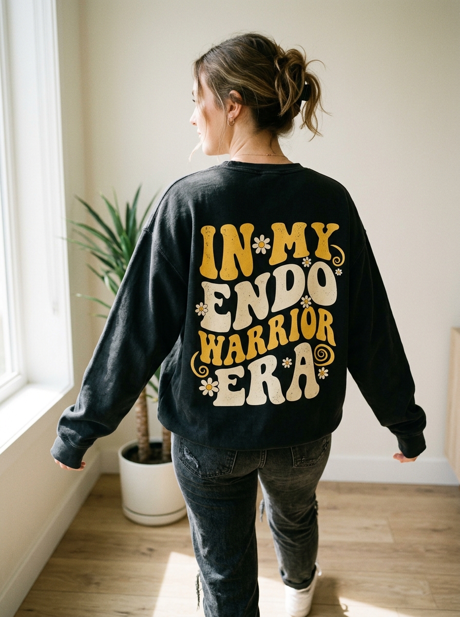 Sudadera 'In My Endo Warrior Era' – Retro Groovy Wavy Print